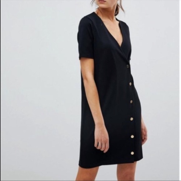 ASOS Dresses & Skirts - ASOS black dress with gold buttons